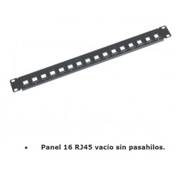 PANEL 19" 16P RJ45 VACIO SIN GUIA 1U