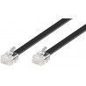 CABLE TELEFONICO RJ12 6/6 M-M 10M NEGRO