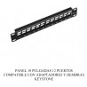 PANEL 10" 12 PUERTOS RJ45 VACIO SIN GUIA