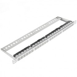 PANEL 19" 24P RJ45 VACIO CON GUIA 0,5U