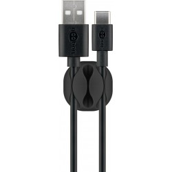 4U/ ORGANIZADOR SUJETA 3 CABLES ADHESIVO NEGRO