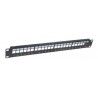 PANEL 19" 24P RJ45 VACIO SIN GUIA CABLES