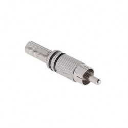 CONECTOR RCA MACHO METAL NIKEL BANDA NEG