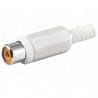 CONECTOR RCA HEMBRA PLASTICO BLANCO