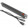 REGLETA 19" 8 TOMAS USA CON INTERRUPTOR