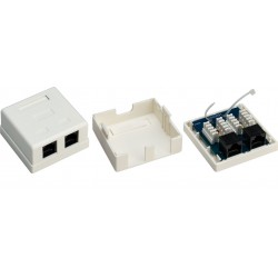 ROSETA SUPERFICIE 2xRJ45 UTP CAT6 LATERA
