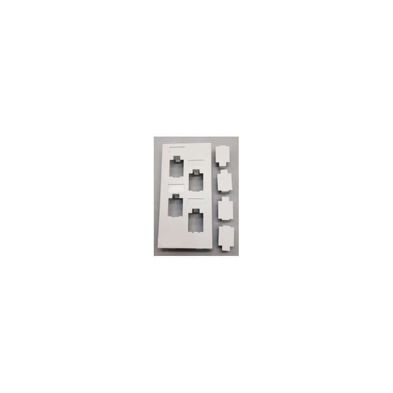 PLACA 4xRJ45 PARA CAJA SUPERFICIE 1 CUER