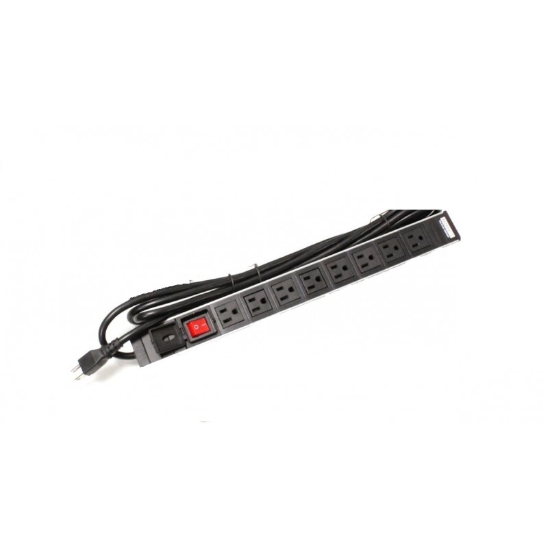 REGLETA 19" 8 TOMAS USA CON INTERRUPTOR