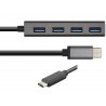 ADAPTADOR HUB USB C M-4xUSB 3.0 H GRIS
