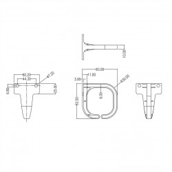 ESTRIBO GUIACABLES 2U VERTICAL PLASTICO