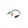 CABLE MINIJACK 4POLOS H-2xMINIJACK M3P"Y