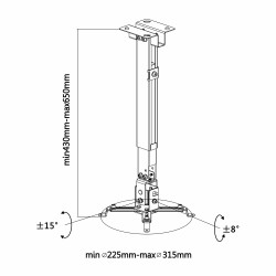SOPORTE PROYECTOR TECHO PARED EXTENSIBLE