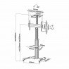 SOPORTE TV SUELO CON RUEDAS + ATRIL 70"