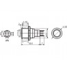 PULSADOR ANTIVANDALICO LED AZUL IP65 6V