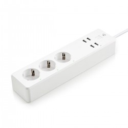 REGLETA WIFI 3 TOMAS SCHUKO+INT+4xUSB BL