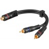 ADAPTADOR 1xRCA H A 2XRCA M HQ  0,20M