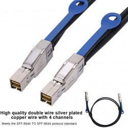 CABLE 4xMINI SAS EXTERNO SFF8644 M-M 1M