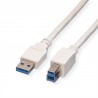 CABLE USB A-B 3.0 M-M 3MTS BLANCO V.3.0