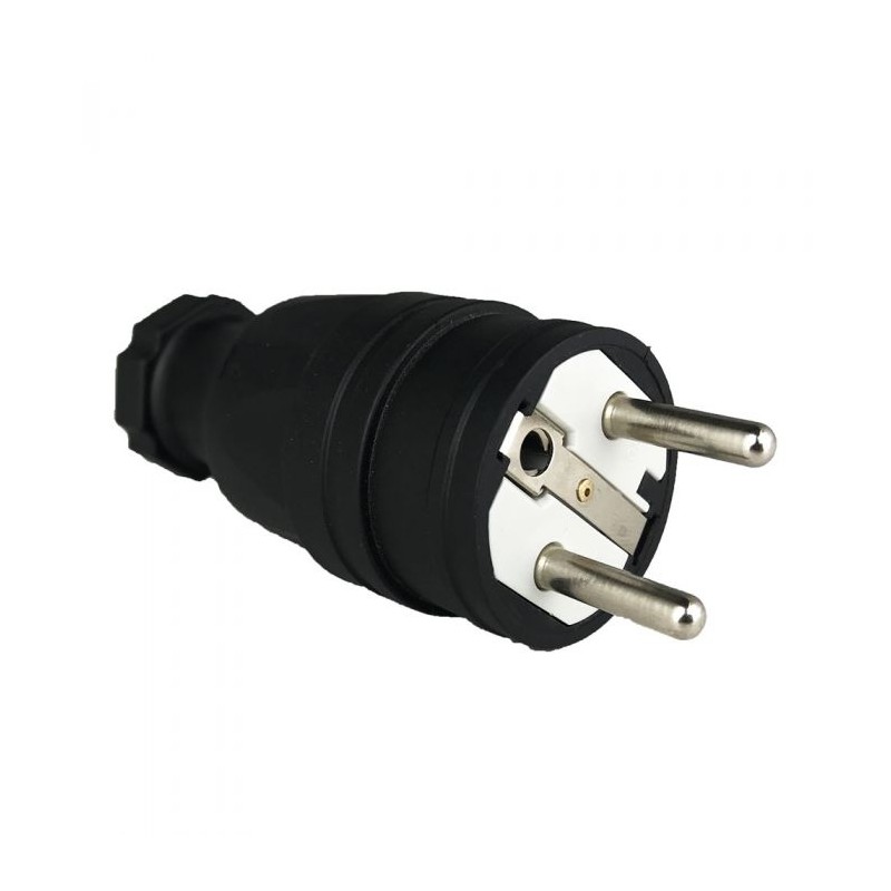 CONECTOR SCHUKO MACHO GOMA NEGRO PCE FR