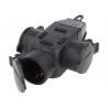 CONECTOR SCHUKO 3xHEMBRA GOMA NEGRO