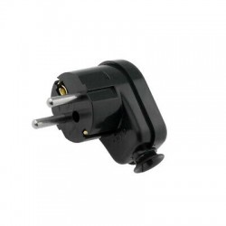 CONECTOR SCHUKO MACHO NEGRO CODO 90º